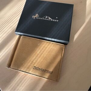 NWT Montana West Genuine Leather Men’s Bifold Wallet - Light Brown